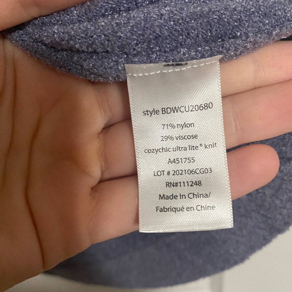 Barefoot Dreams Sweater Tunic Cowl Neck Blue - Picture 4 of 8